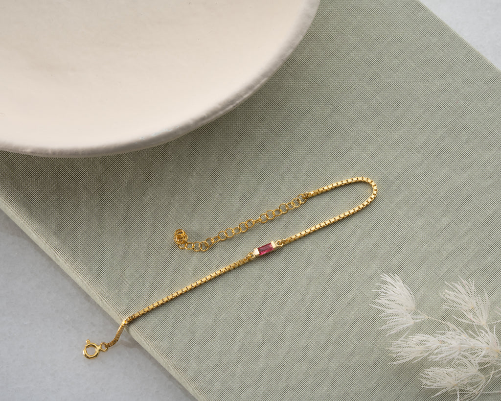 Stylish 925 sterling silver birthstone bracelet, made to order
