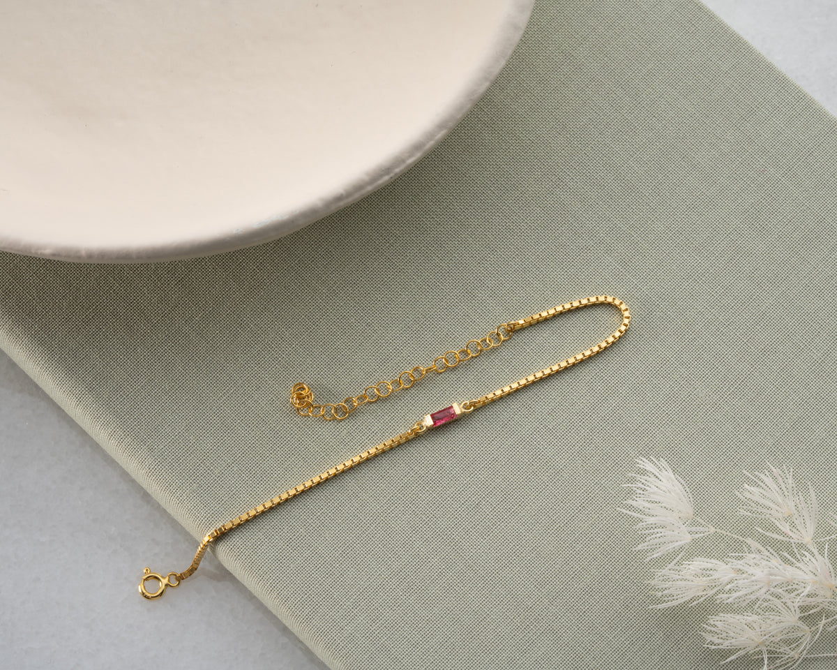 Stylish 925 sterling silver birthstone bracelet, made to order