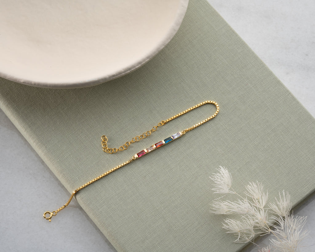 Stylish 925 sterling silver birthstone bracelet, a personalized jewelry gift