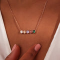 Minimalist 925 sterling silver birthstone necklace with charms, handmade by Artizian