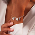 Custom birthstone bracelet with initials, handmade by Artizian