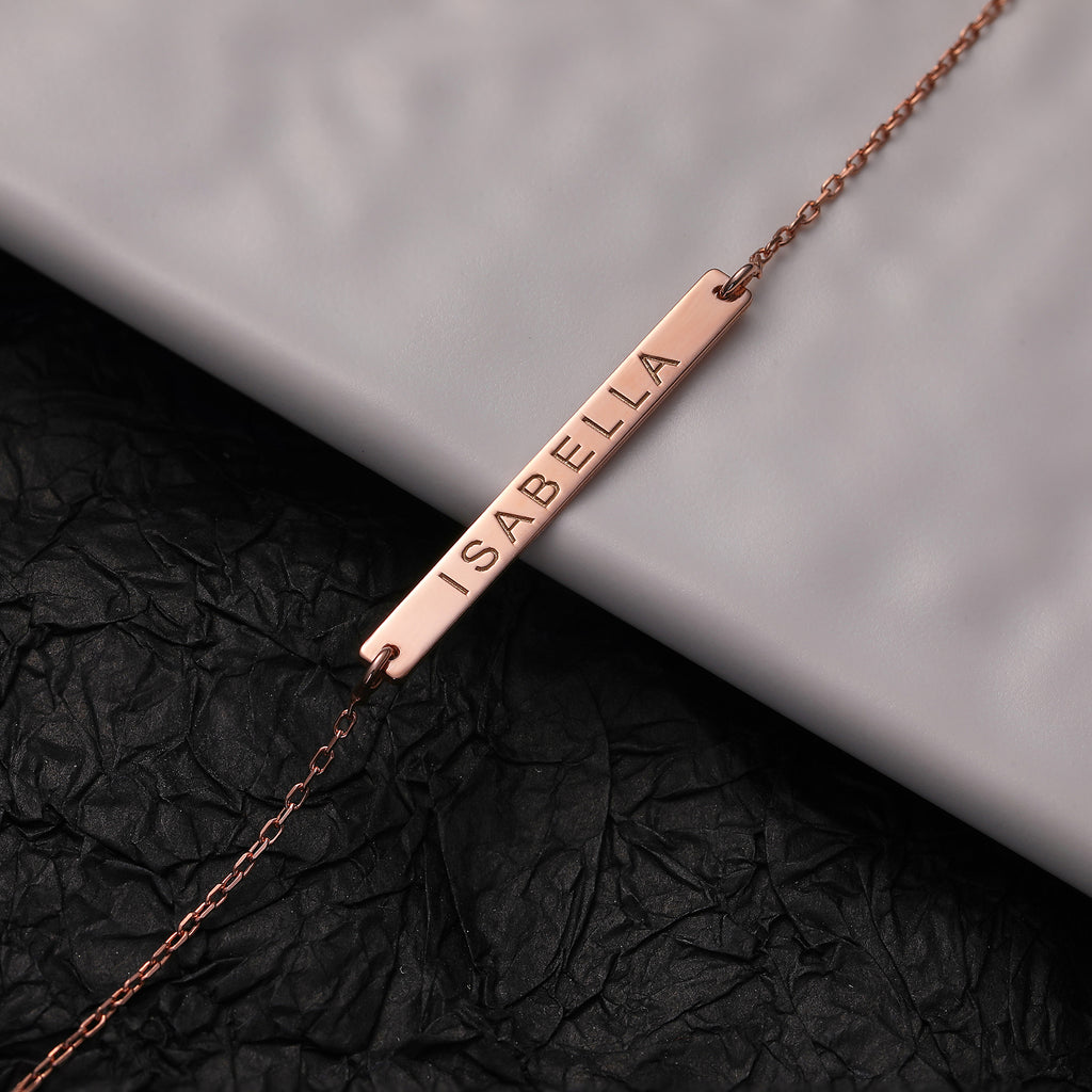 Women's name plate bracelet with engraved plate, made to order